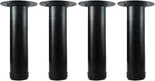 Miniatura 17 de QLLY Juego de 4 patas de muebles de metal ajustables de 6 pulgadas, pierna de repuesto para sofá, sillón, silla otomana y gabinete, en negro