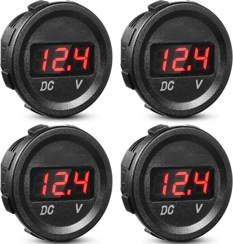 Miniatura 8 de Frienda Medidor de voltaje de automóvil de 12 V CC, pantalla LED, voltímetro digital de panel redondo, voltímetro compatible con vehículos