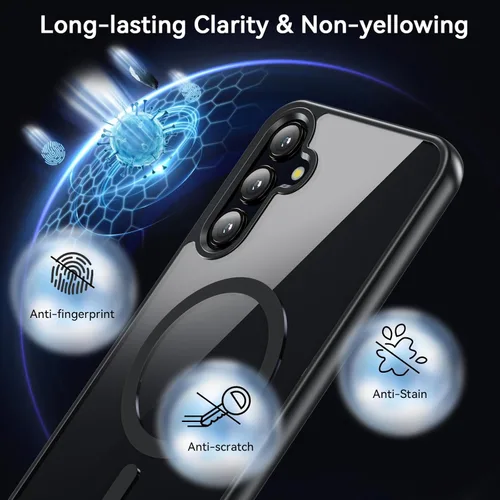 Miniatura 6 de Funda magnética para Samsung Galaxy A15, Samsung A15 5G con protector de pantalla, [protección contra caídas de grado militar] Funda protectora