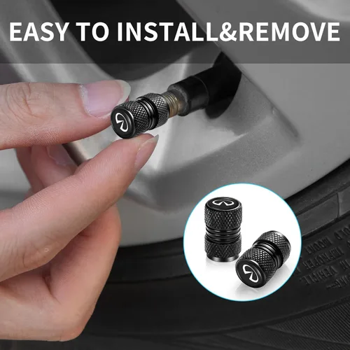Miniatura 3 de 4 piezas de metal para llantas de automóvil, para Infiniti Q50 FX35 FX37 F50 QX70 QX60 EX35, tapa de válvula de neumático con logotipo, accesorios