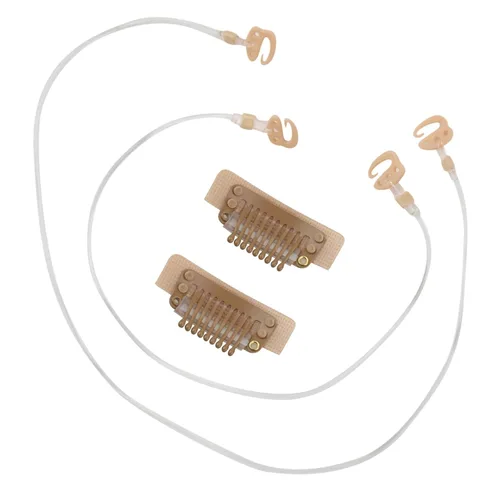 Miniatura 6 de Full Shine - Extensiones de cabello con pinzas adhesivas y extraíbles, con 2 hilos de nailon elásticos e invisibles, color castaño oscuro, 7.87