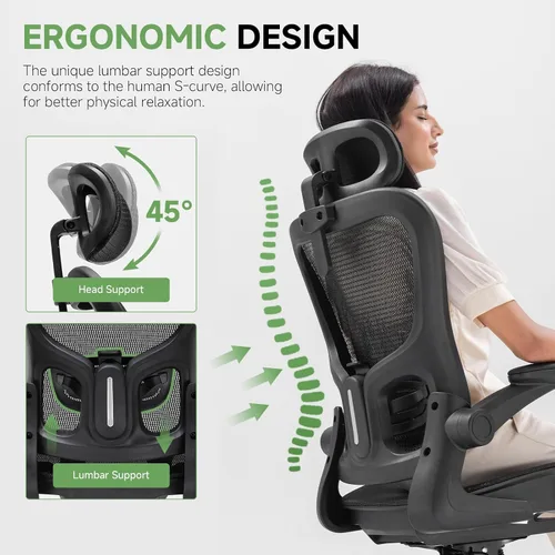 Miniatura 8 de GTPLAYER Silla de oficina, silla de escritorio ergonómica para el hogar con malla de respaldo alto, sillas de escritorio de malla para computadora
