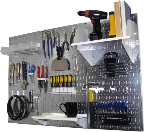 Miniatura 16 de Organizador de herramienta control de pared 30-wrk-400wb estándar panel perforado mesa de trabajo de metal, 30-WRK-400 BB Negro
