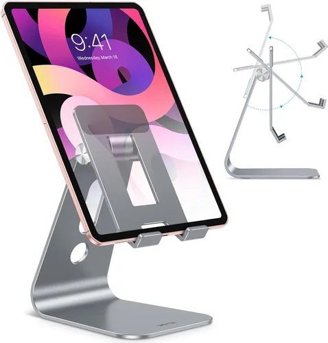 Miniatura 9 de OMOTON Soporte ajustable para tablet de escritorio, brazos más largos mejorados para una mayor estabilidad, soporte para tableta T2 con diseño hueco
