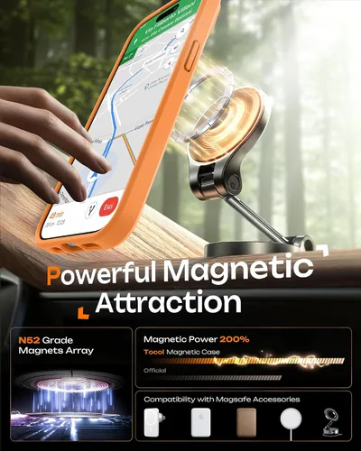 Miniatura 103 de TOCOL Funda para iPhone 11, compatible con Magsafe, protección completa de cámara, imanes integrados, protección contra caídas, funda translúcida
