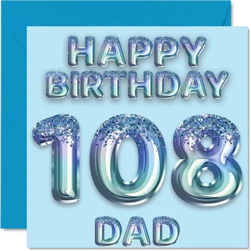 Miniatura 307 de Stuff4 Tarjeta de primer cumpleaños para niños, globo de fiesta con purpurina azul, tarjetas de feliz cumpleaños para niño de 1 año, nieto, hijo, 57