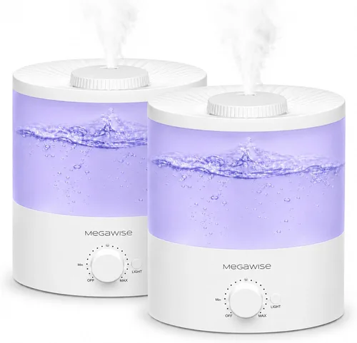 MegaWise Humidificadores de niebla fría para bebés, dormitorio, guardería, hogar y oficina, vaporizador ultrasónico súper silencioso, recarga