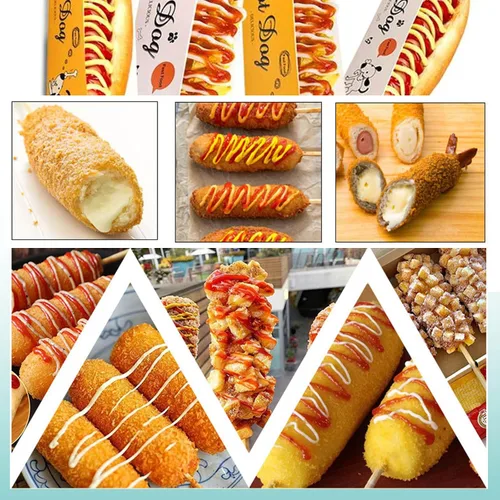 Miniatura 8 de Freidora eléctrica comercial de 24L de acero inoxidable con queso coreano para perros calientes, máquina de freír mozzarella con ganchos, freidora
