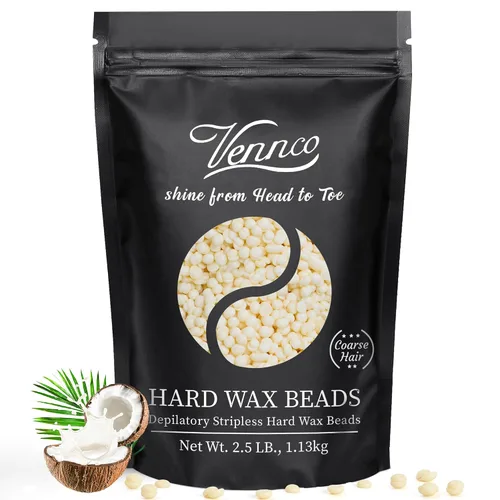 Miniatura 12 de Kit de perlas de cera dura Vennco para depilación, 36 piezas de perlas de cera para todo el cuerpo, cara y bikini brasileño, aloe, lavanda, flor