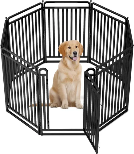 Corralito para perros versión gruesa, cercas de 40 pulgadas para el patio, corral portátil para perros grandes, medianos y pequeños, parque de