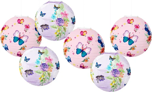 Miniatura 8 de Faroles de papel de pesca Bobber redondos, 12 linternas de papel colgantes rojas y blancas para pescadores, suministros de decoración de fiestas
