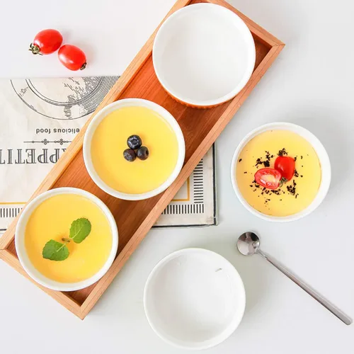 Miniatura 7 de Foraineam Juego de 12 platos de porcelana de 8 onzas para soufflé, aptos para horno, utensilios blancos para hornear, postre, natillas para hornear