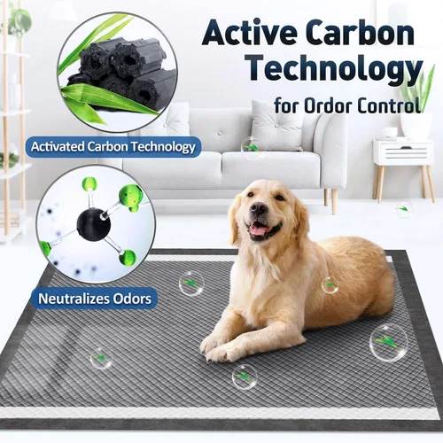 Miniatura 2 de Gimars Almohadillas de carbón extra grandes XXL con control de olores para perros, 9 capas gruesas ultra absorbentes, a prueba de fugas