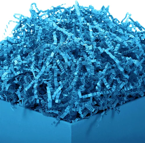 Miniatura 8 de Outus Papel de corte arrugado azul de 1 libra, papel triturado para cesta de regalo, graduación, césped, tisú, para Navidad, Pascua, boda