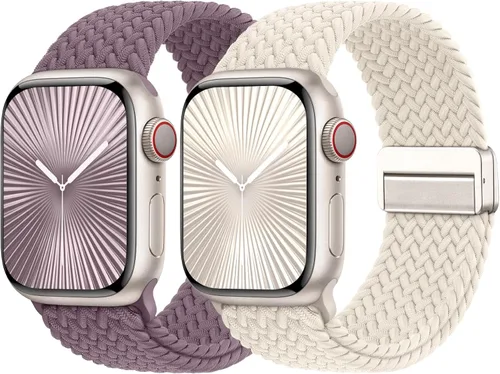 Miniatura 27 de Bandas elásticas trenzadas con cierre magnético compatibles con Apple Watch de 1.496 pulgadas, 1.575 pulgadas, 1.614 pulgadas, 1.654 pulgadas, 1.732