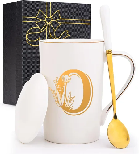 Miniatura 18 de Tazas personalizadas con iniciales en letra A con flores, taza de café personalizada con letra A, tazas personalizadas con letras geniales