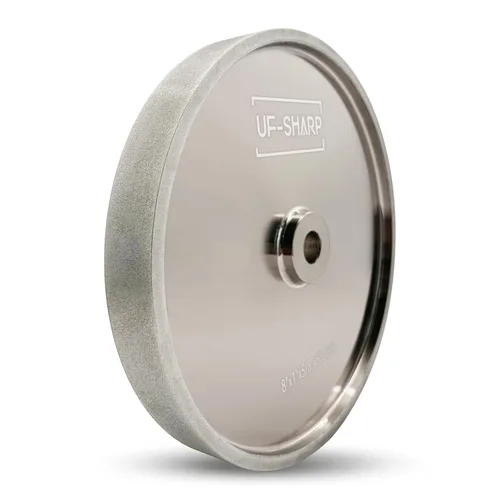 Miniatura 8 de Rueda de molienda CBN UF-SHARP de 8 pulgadas, grano 180, 1 pulgada de ancho, eje de 5/8 pulgadas, adecuada para todo tipo de amoladoras de banco
