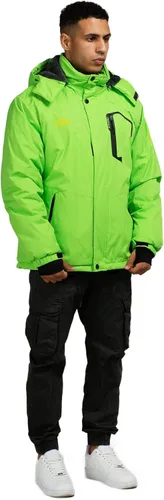 Miniatura 3 de CorBuyit Chaqueta de esquí con capucha para hombre, abrigo impermeable de nieve