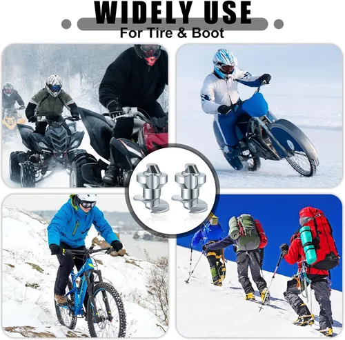 Miniatura 6 de Frienda 181 púas de carburo para neumáticos de camión, pernos de nieve para neumáticos y motos de nieve - 0.276 x 0.390 in con herramienta