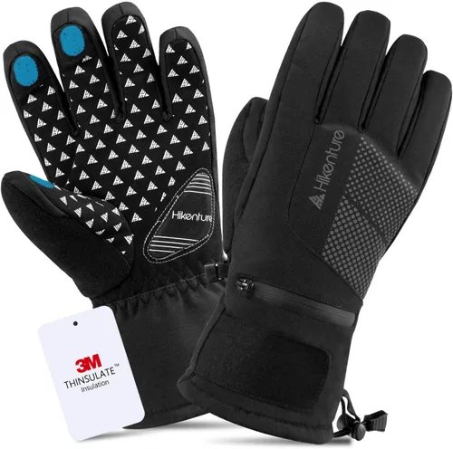 Hikenture Guantes de esquí con Thinsulate 3M, guantes de nieve extra cálidos para hombres y mujeres, guantes de snowboard impermeables aislados,
