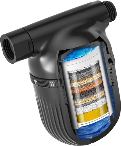 Cobbe Filtro de ducha | Junta totalmente metálica | Filtro de cabezal de ducha 99% de eliminación para agua dura, metales pesados, cloro y Negro