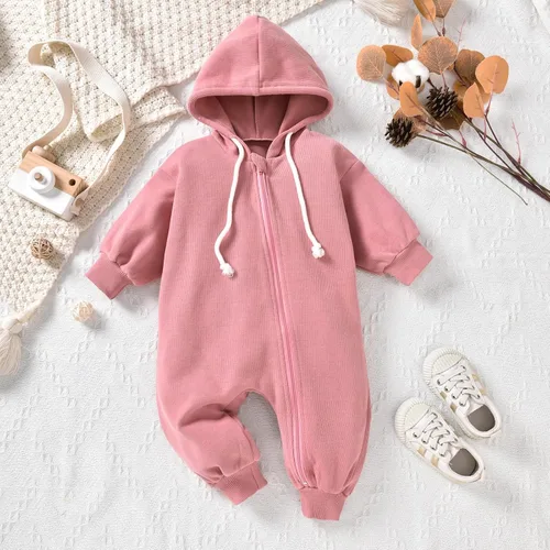 Miniatura 4 de Unutiylo Enterizo unisex de manga larga con cremallera y capucha para bebés y niñas