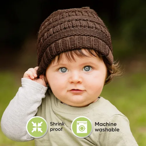 Miniatura 6 de Paquete de 3 gorros de bebé, sombreros para recién nacido, sombreros para bebé, sombreros para niña, gorro para recién nacido, gorro de invierno
