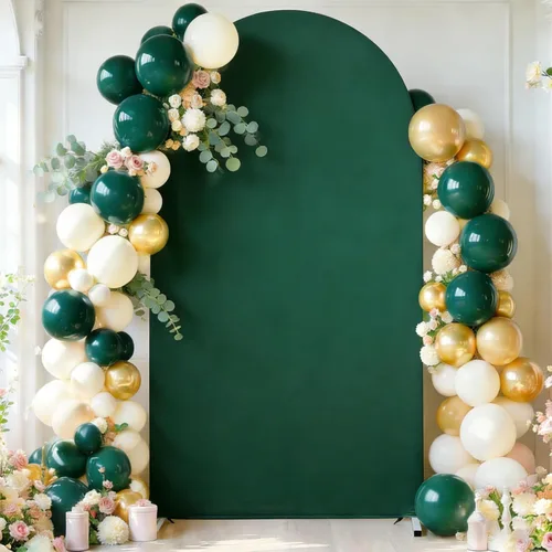 Miniatura 26 de Cubierta de Fondo de Arco Negro, Cubierta de Arco Ajustada de Spandex de 6 Pies para Arco de Boda Chiara Elástica de Arco de Fondo Redonda