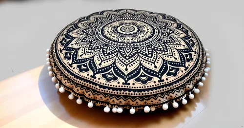 Miniatura 10 de CRAFT KALA Funda de Cojín Grande de Suelo Hippie Mandala Funda de Cojín de Meditación Funda de Puf Redondo Funda de Cojín Bohemia para el Suelo