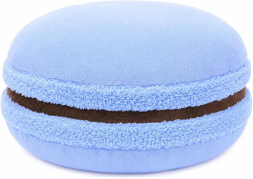 Miniatura 11 de Almohada decorativa redonda de plush con forma de macarrón ChezMax, de 14.5 pulgadas