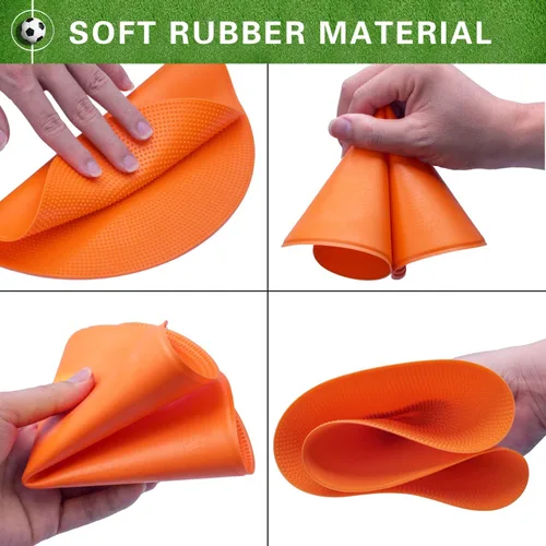 Miniatura 4 de Marcadores de goma para el suelo, puntos de agilidad antideslizantes de 9 pulgadas, conos planos para niños, deportes, fútbol, baloncesto