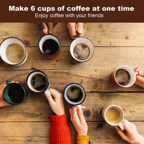 Miniatura 5 de LAOION Cafetera de Espresso Manual de 6 Tazas, Máquinas de Espresso Pequeñas para el Hogar, Cafetera Cubana con Base Desmontable y Protección contra