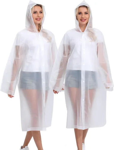 Miniatura 23 de 2 abrigos de lluvia de Borogo para adultos, chaquetas de lluvia reutilizables para hombres y mujeres