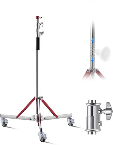Miniatura 13 de VEVOR Soporte de luz de aluminio, altura máxima de 12.8 pies/153.5 in, soporte de fotografía ajustable con brazo de pluma, bolsa de arena, carga