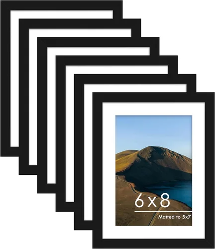 Miniatura 26 de PEALSN - Juego de 6 portarretratos de 5 x 7 pulgadas para fotos de 4 x 6 pulgadas con paspartú/5 x 7 pulgadas sin paspartú, para montaje en Negro