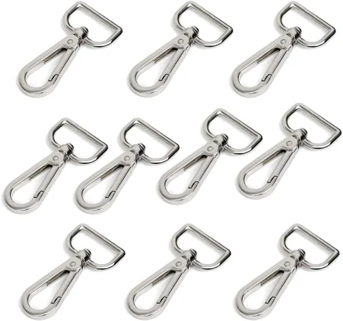Miniatura 7 de 10 cierres giratorios de 1 pulgada con anillo en D de pinza de mosquetón para correa, cordón de puerta de empuje, clips de gancho giratorio a Latón
