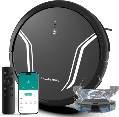 Bagotte Robot aspiradora y trapeador, robot aspirador 3 en 1 con succión de 5000 Pa, aplicación y control remoto, aspiradora robótica de carga