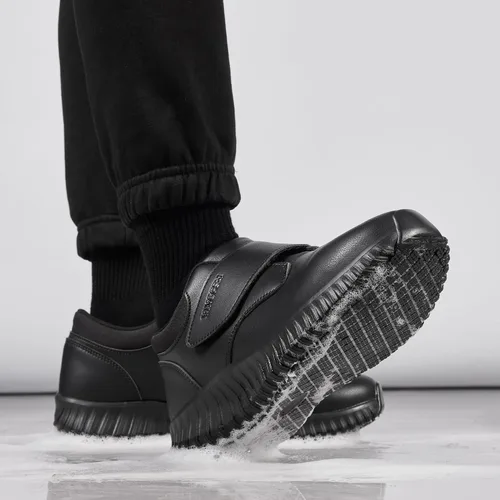 Miniatura 7 de Zapatos de trabajo antideslizantes negros para hombres Servicio de alimentos Restaurante Deslizamiento en el zapato resistente al agua