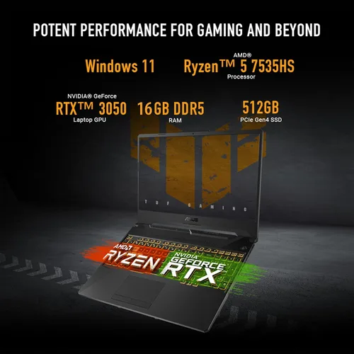 Miniatura 2 de ASUS TUF Gaming A15 - Laptop para juegos, pantalla FHD 16:9 de 144 Hz de 15.6 pulgadas, procesador AMD Ryzen™ 5 7535HS, NVIDIA® GeForce RTX™ 3050