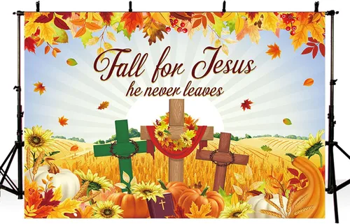 Miniatura 3 de MEHOFOND Fondo de otoño de 7 x 5 pies para Jesús, decoración de otoño, pancarta, hoja de arce, decoración de la Biblia, religión cristiana, fondo