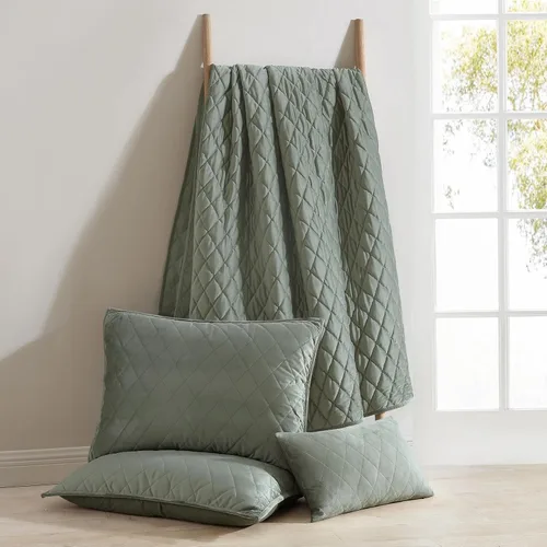 Miniatura 4 de Laura Ashley - Juego de edredón Queen, ropa de cama reversible de terciopelo sólido, decoración del hogar para todas las estaciones con fundas