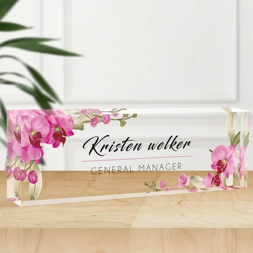 Miniatura 10 de Placa de nombre de escritorio personalizada, placas de identificación acrílicas para escritorio, decoración de oficina, regalos personalizados