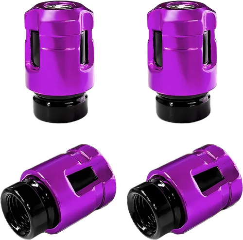Miniatura 17 de Yourkar 4 tapas de vástago de válvula de neumático de automóvil, cubiertas de válvula de rueda de aleación de aluminio de forma única, resistentes a