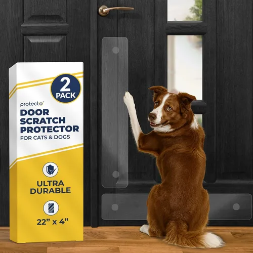 Miniatura 15 de PROTECTO Paquete de 2 protectores de puerta resistentes contra arañazos de perros, 30 x 20 pulgadas, protector de arañazos de puerta transparente