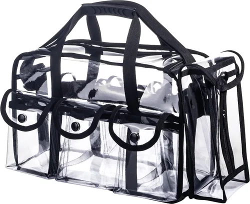 Bolsa de maquillaje profesional de PVC transparente de gran apertura, bolsa de cosméticos para uñas, bolsas de belleza, organizador de herramientas
