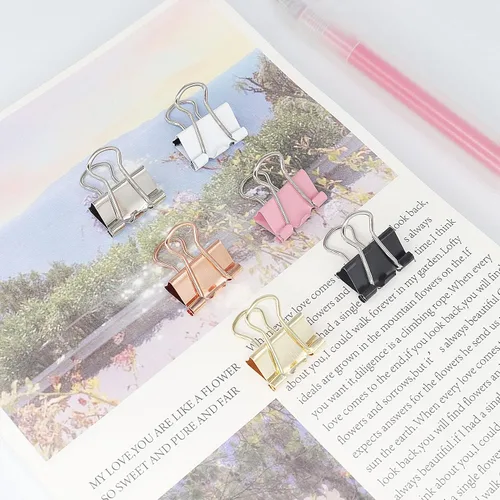 Miniatura 6 de Clips de carpeta dorados, clip de papel mini, abrazaderas de papel pequeñas de 15mm (5/8 pulg.), paquete de 100 clips de micro tamaño para oficina