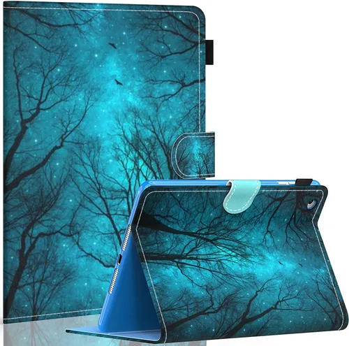 Miniatura 19 de Dteck Funda para iPad mini 5/4/3/2/1 - [Diseño de flores en relieve] Funda tipo folio clásica