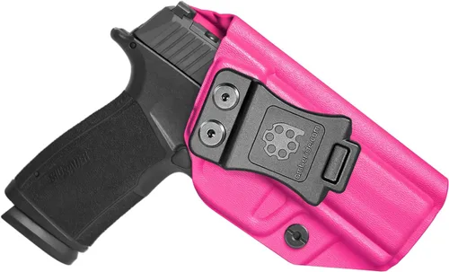 Miniatura 17 de Amberide Sig P365 XMacro IWB Holster, Kydex-Boltaron dentro de la cintura para P365 XMacro 0.354 in, extracción rápida, retención segura, 0-30° Cant