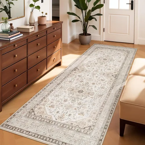 Miniatura 32 de Alfombras de área 9x12 para sala de estar: Alfombra oriental lavable de 108 pies cuadrados para dormitorio - Alfombra de pelo bajo ultra delgada
