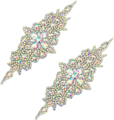 Miniatura 18 de Apliques de cuentas de perlas de diamantes de imitación rojos apliques de novia accesorios de cristal de ajuste de diamantes de imitación